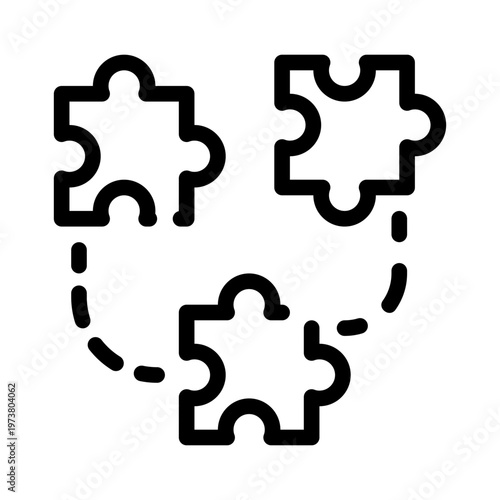 puzzle pieces line icon
