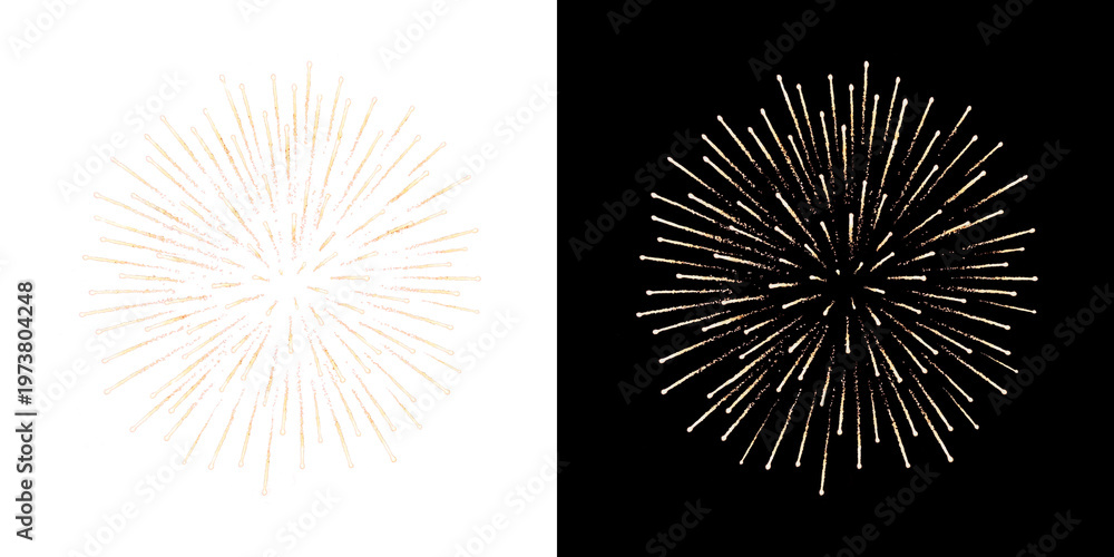 Obraz premium Festive fireworks on a transparent background