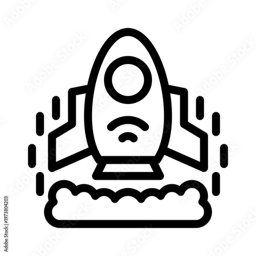 rocket line icon