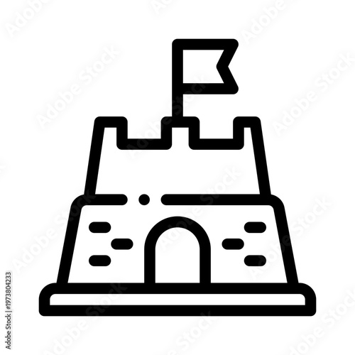 sandcastle line icon