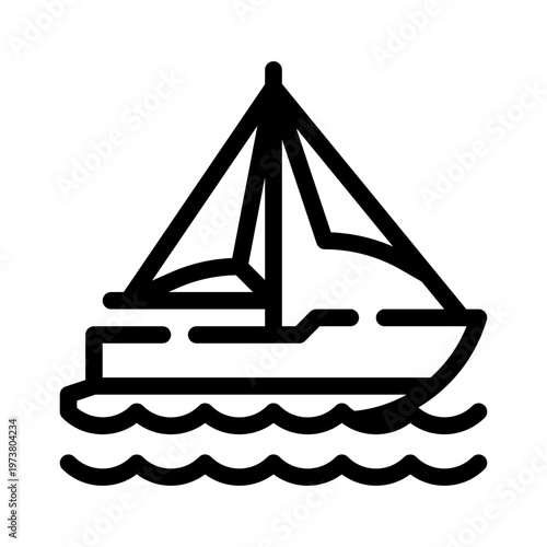 sailboat line icon