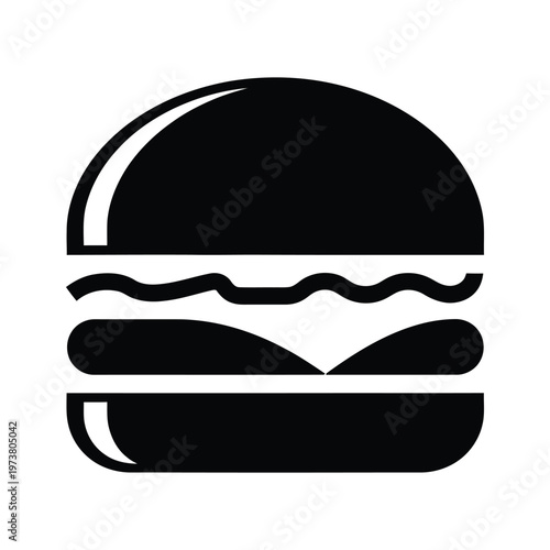 Classic hamburger with bun and condiments illustration
