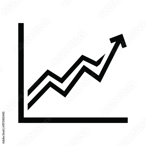 the upward trending arrow symbolizing growth and progress in a minimalistic design style