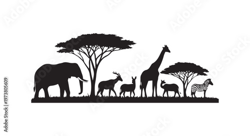 A herd of wild animals crossing a dirt road under a tree in a natural habitat