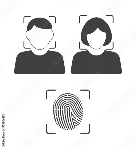 Scan face ID frame and finger print icon