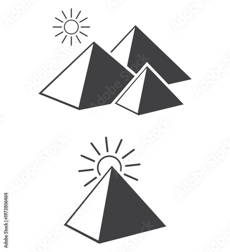  Pyramids and Sun Icon