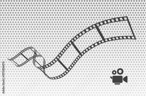 film reel and movie video camera icon