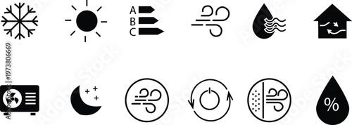 Snowflake sun energy rating wind drop house fan moon air filter humidity cold winter