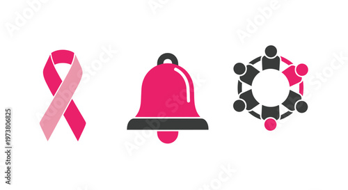 Breast Cancer Awareness Vector Icons For Health Campaigns And Support Medical Health Icons Isolated On Transparent Background