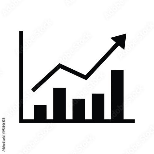 stock market growth chart with upward trending arrow depicting financial success and investment opportunities