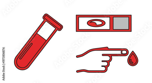 Vector Illustration Of Blood Test And Sample Collection For Medical Research And Diagnostics Medical Health Icons Isolated On Transparent Background