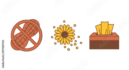 Vector Illustration Of No Smoking Sign With Flower And Tissue Box For Healthy Lifestyle Concept Medical Health Icons Isolated On Transparent Background