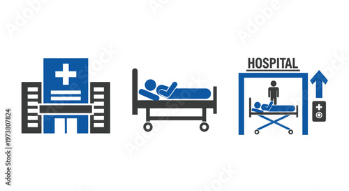 Vector Illustration Of Hospital Medical Icons For Healthcare Marketing And Medical Transportation Concept Medical Health Icons Isolated On Transparent Background