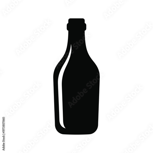 A sleek silhouette of a classic wine bottle with a narrow neck and broad base