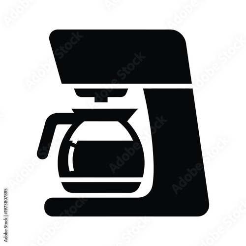 A black and white illustration of a classic coffee percolator machine