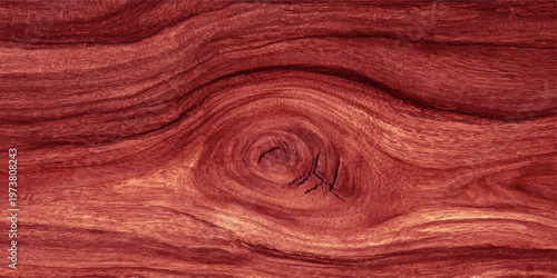 Red silk fabric with a smooth texture draped over a brown hardwood timber plank surface featuring a natural grain pattern and aged oak wood background