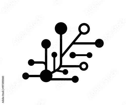 Abstract Circuitry Network Vector Icon