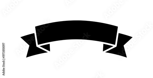 Modern Black Ribbon Banner Vector Graphic