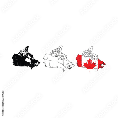 Visual representation of canadian provinces and territories highlighting specific regions
