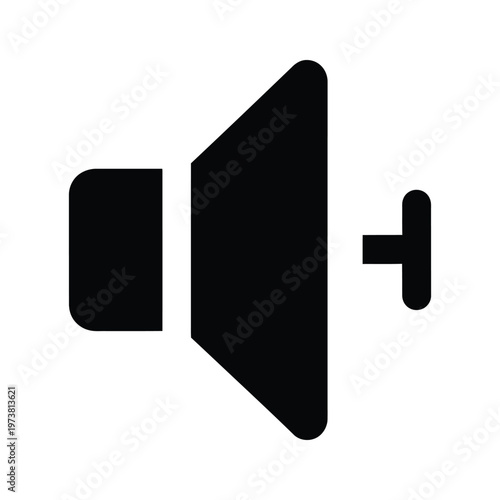 Black silhouette of a speaker with volume control buttons