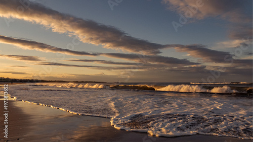 sunset over the beach