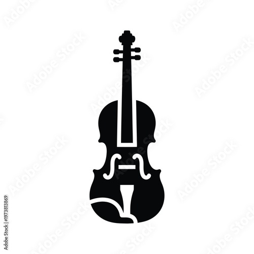 Elegant silhouette of a classic violin against a plain background