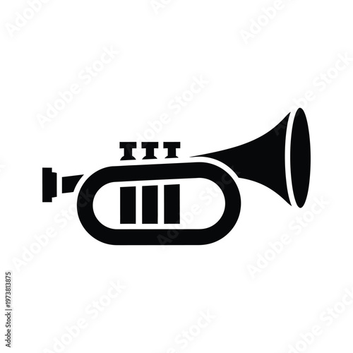 Classic trumpet icon with three valves and bell