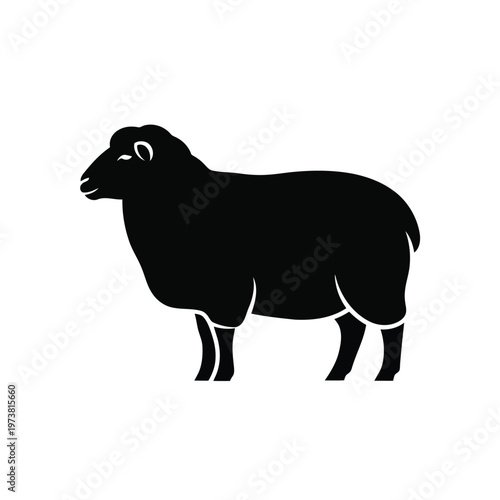 A black silhouette illustration of an animal standing alone in profile.