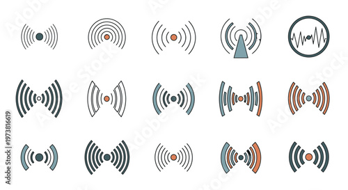 Collection of various signal strength icons.