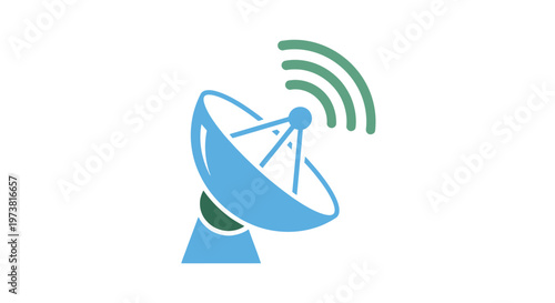 Satellite dish antenna technology symbol.