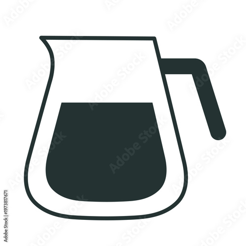 Coffee carafe icon in simple outline style. Modern serving container. Vector illustration isolated on white background