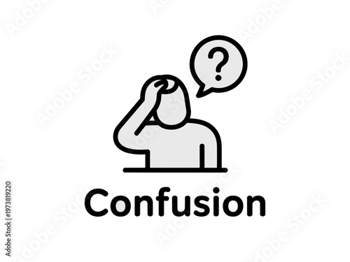 A person looking confused with a question mark above their head expressing puzzlement