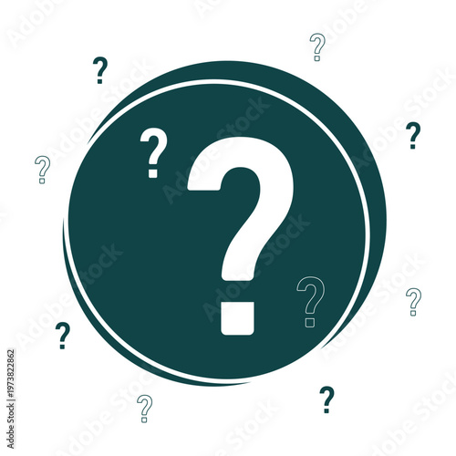 Minimal Question Mark in Circular Shape Representing Curiosity and Problem Solving