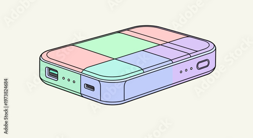 Portable Power Bank Device Closeup.