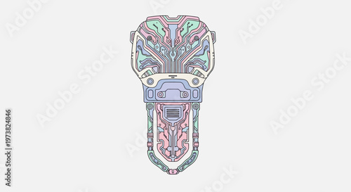 Colorful illustration of an elephant head.