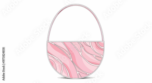 Pink Marble Handbag with Silver Handle.