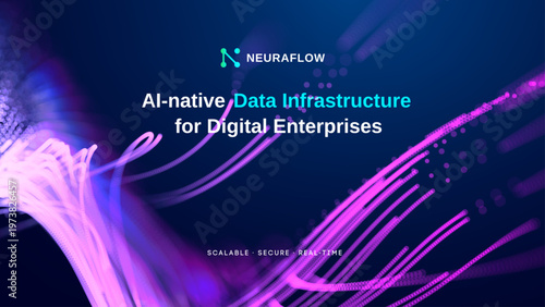 Background tech wave and ai data technology with digital abstract neuron. Music big invest and line webinar science with network blue sound. Pattern ripple water and vector cyber particle.