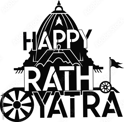 Happy Rath Yatra festival celebration Hindu religious event  Indian culture  traditional chariot procession