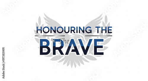 A vector graphic illustration honouring the brave with a winged emblem
