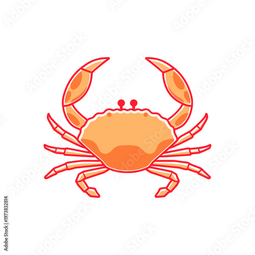 A detailed illustration of a crab showcasing its pincers