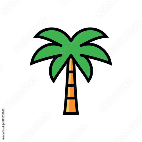 A Vibrant and Simple Palm Tree Illustration