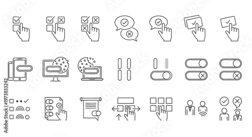 Collection of User Interface Design Elements and Interactive Controls for Digital Applications