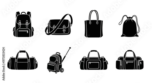 Collection of Various Types of Bags and Luggage for Travel and Everyday Use