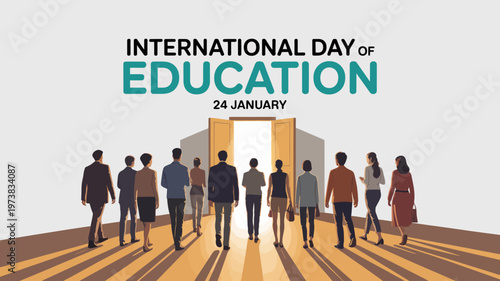 People walking towards education opportunity.