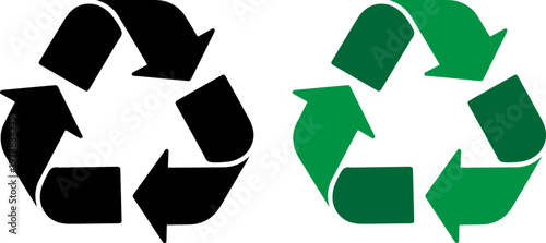 Contrast between traditional and eco-friendly recycling symbols