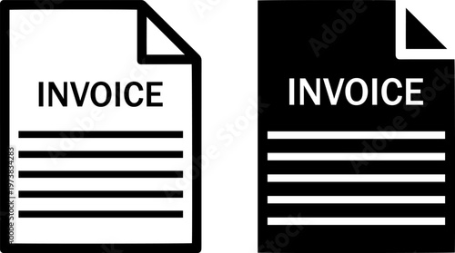 Two contrasting invoice document icons displayed side by side