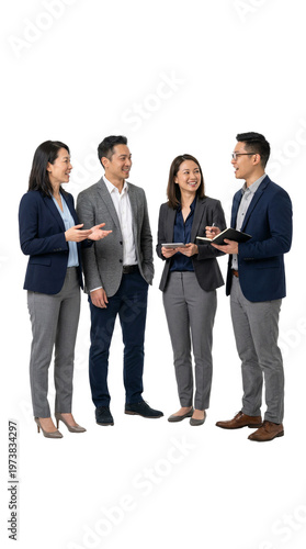 Business team standing isolated on white background