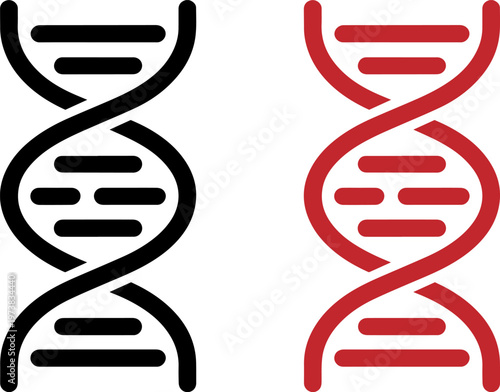 Comparison of black and white and colored representations of a dna double helix structure