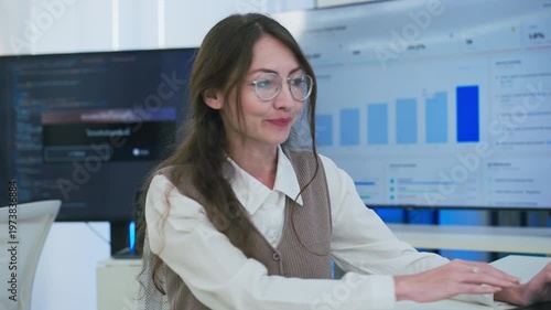 Smart programmer architect explains AI agent workflow in online meeting, showcasing new paradigm shift disrupting modern business through intelligent automation and digital transformation.