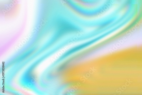 abstract colorful background with waves in turquoise and blue and yellow colors, minimalistic background, beach design, happy summer vibes, rainbow effect, glass effect 